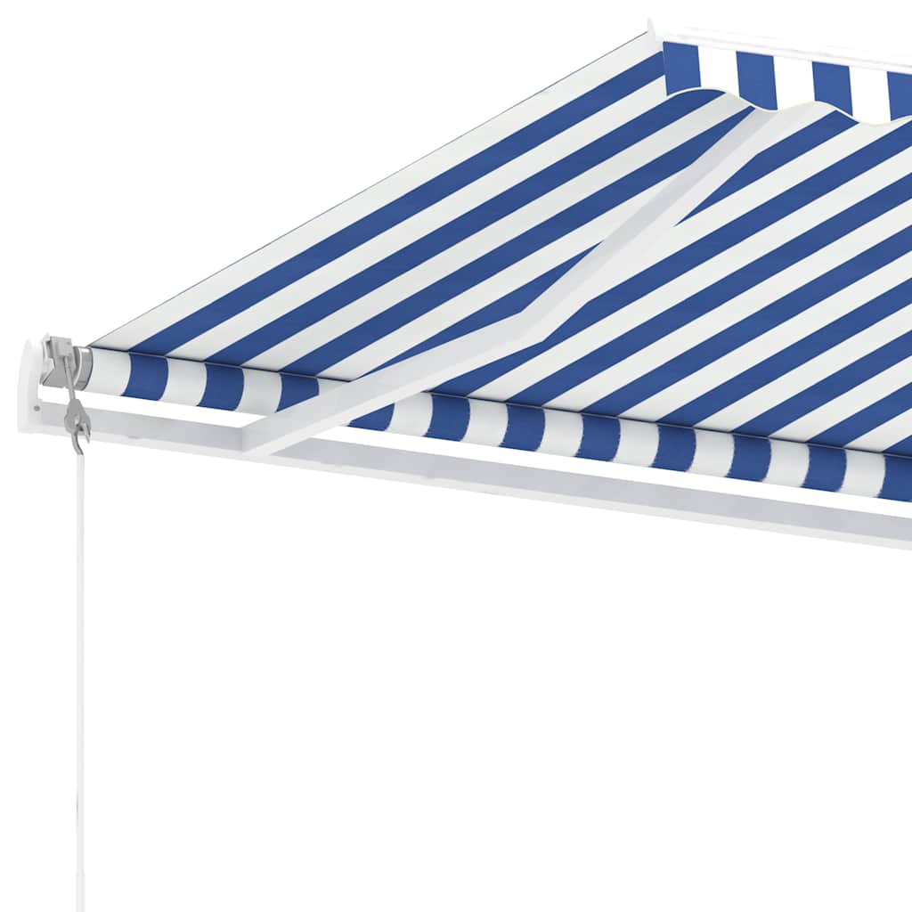 vidaXL Toldo automático independente 300x250 cm azul e branco