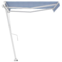 vidaXL Toldo automático independente 300x250 cm azul e branco