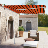 vidaXL Toldo automático independente 300x250 cm azul e branco