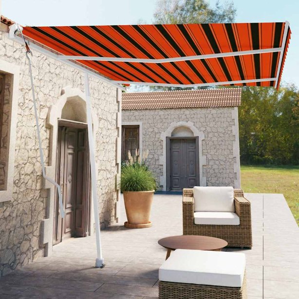 vidaXL Toldo automático independente 300x250 cm azul e branco