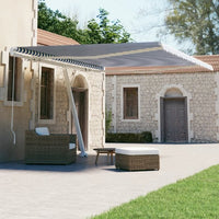 vidaXL Toldo retrátil manual independente 300x250 cm azul e branco