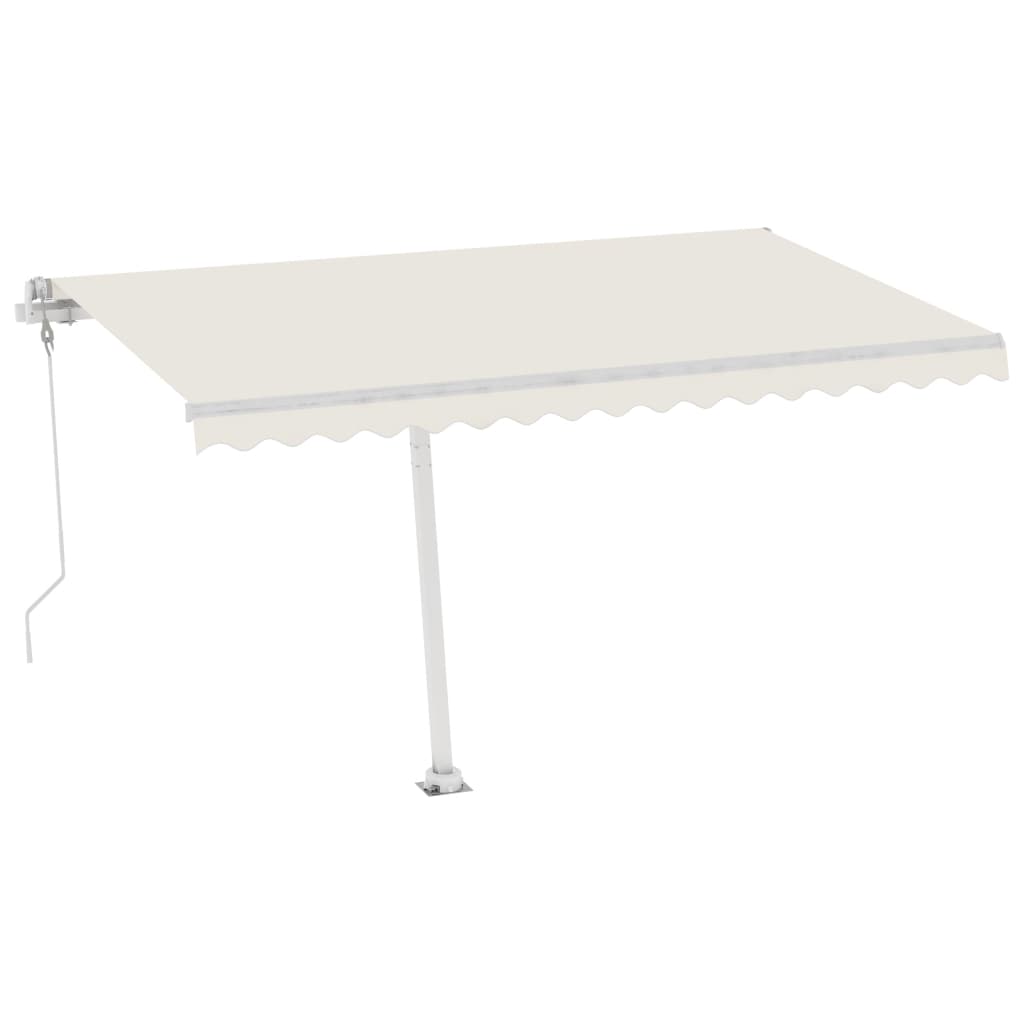 vidaXL Toldo autom. c/ LED e sensor de vento 450x300 cm azul/branco