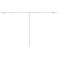 vidaXL Toldo autom. c/ LED e sensor de vento 450x300 cm azul/branco