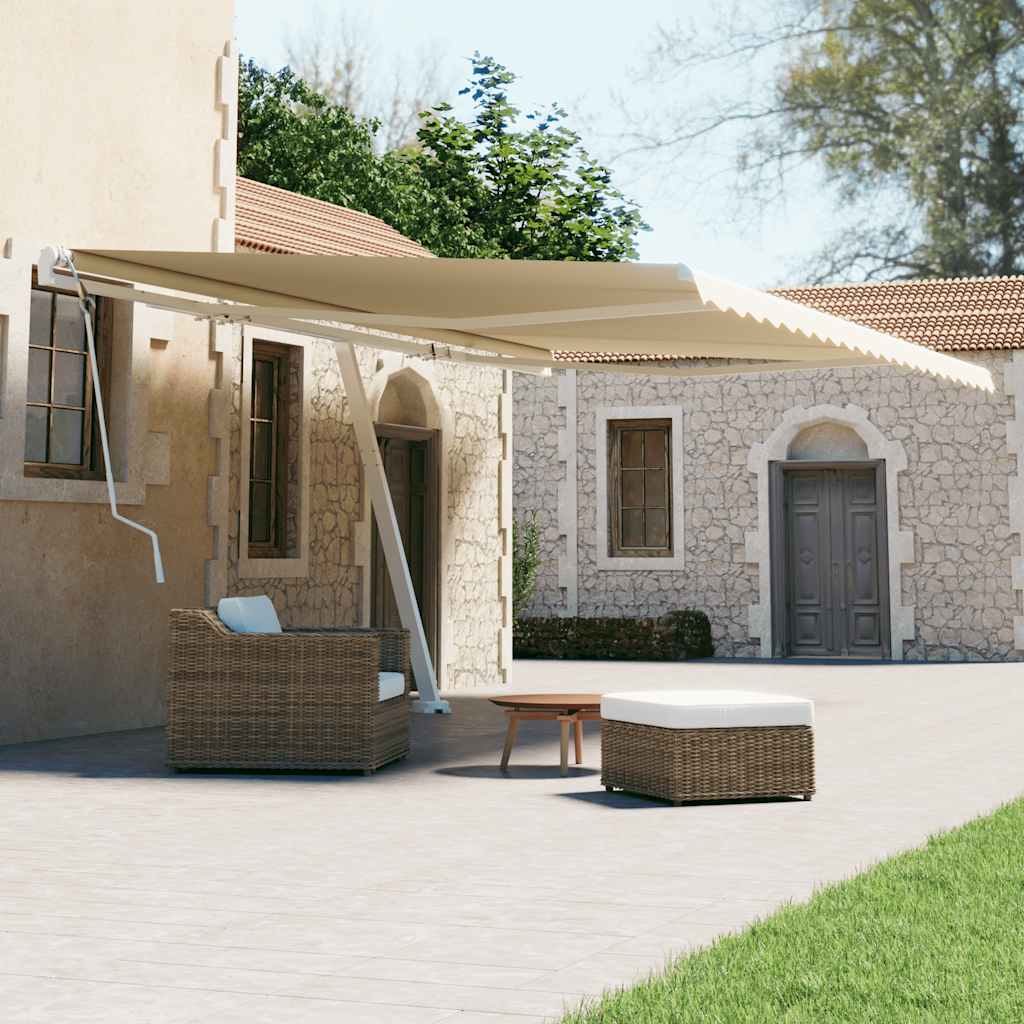 vidaXL Toldo retrátil manual independente 300x250 cm azul e branco