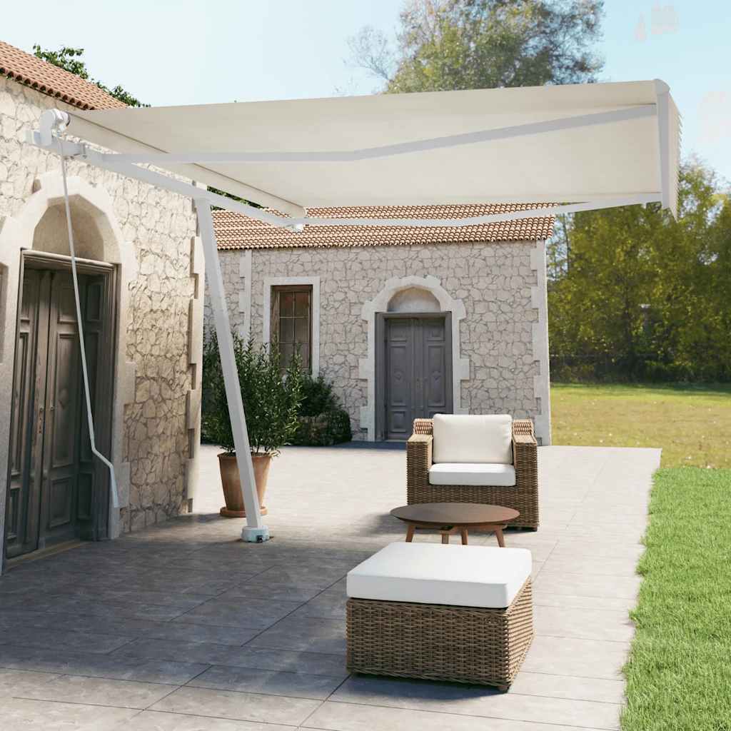 vidaXL Toldo retrátil manual independente 300x250 cm azul e branco