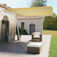 vidaXL Toldo retrátil manual independente 300x250 cm azul e branco