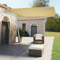 vidaXL Toldo automático independente 300x250 cm azul e branco