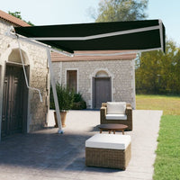 vidaXL Toldo automático independente 300x250 cm azul e branco