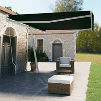 vidaXL Toldo retrátil manual independente 300x250 cm azul e branco