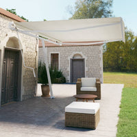 vidaXL Toldo automático independente 300x250 cm azul e branco