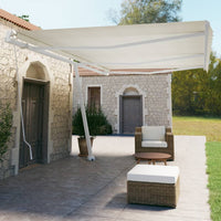 vidaXL Toldo retrátil manual independente 300x250 cm azul e branco