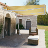 vidaXL Toldo retrátil manual independente 300x250 cm azul e branco