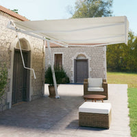 vidaXL Toldo automático independente 300x250 cm azul e branco