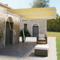 vidaXL Toldo automático independente 300x250 cm azul e branco
