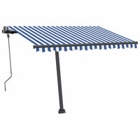 vidaXL Toldo automático independente 300x250 cm azul e branco