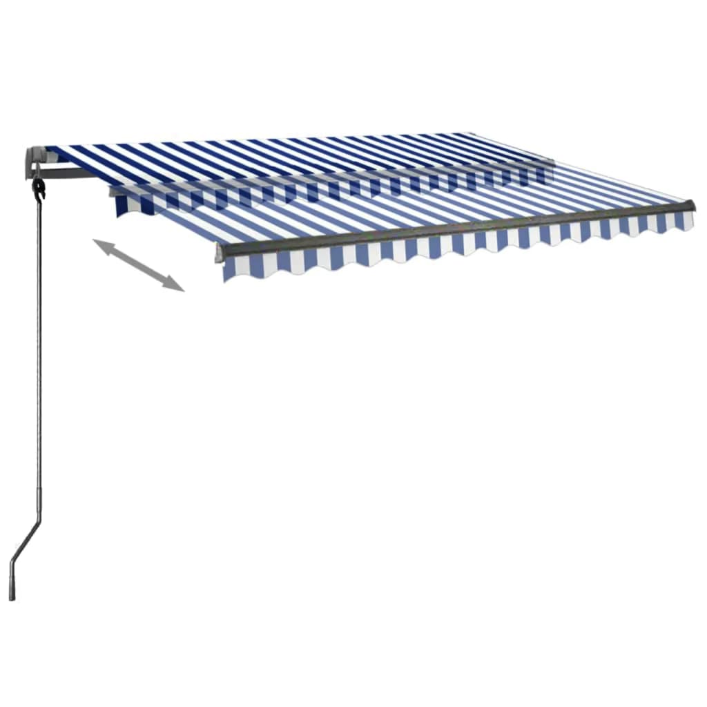 vidaXL Toldo automático independente 300x250 cm azul e branco