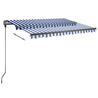 vidaXL Toldo automático independente 300x250 cm azul e branco