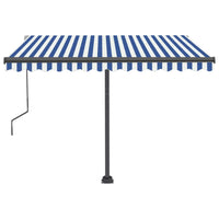vidaXL Toldo automático independente 300x250 cm azul e branco