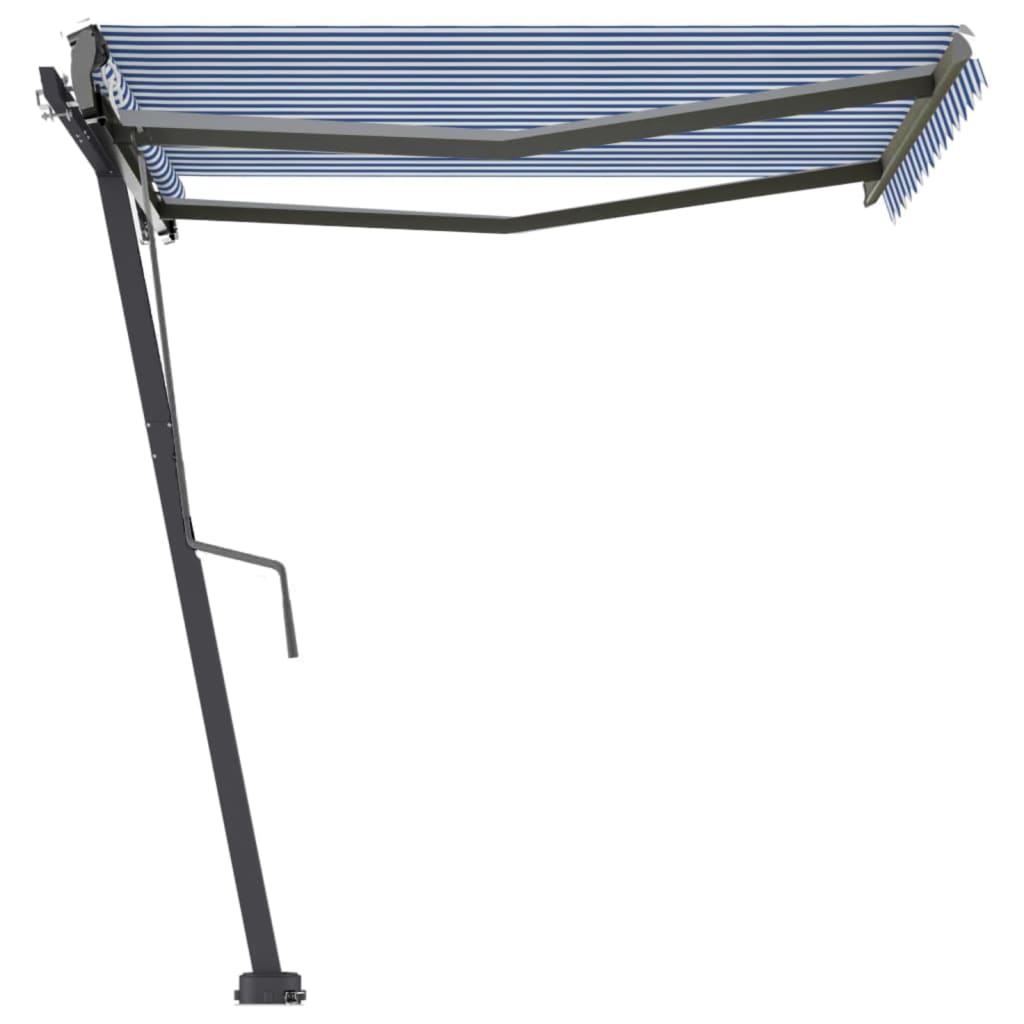 vidaXL Toldo automático independente 300x250 cm azul e branco