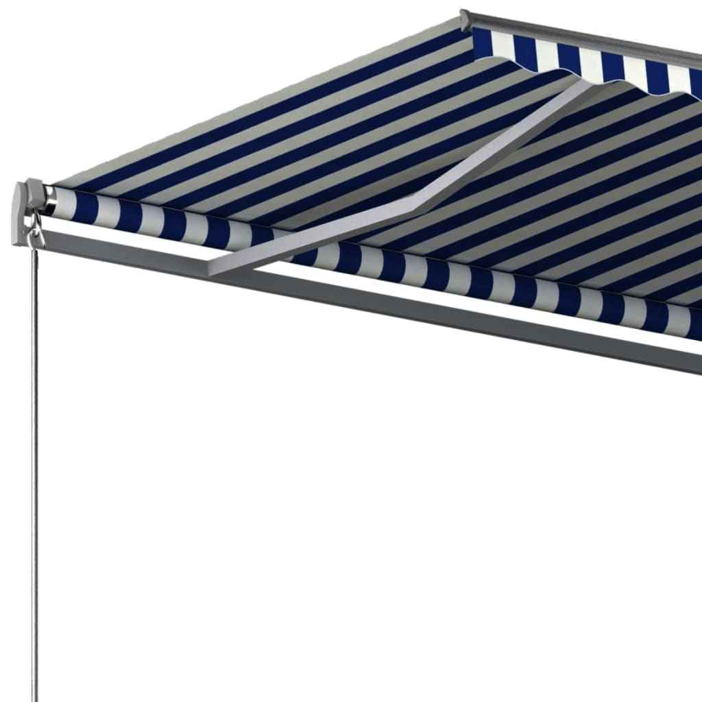 vidaXL Toldo automático independente 300x250 cm azul e branco