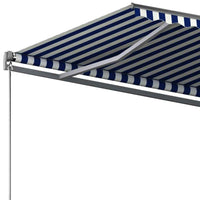 vidaXL Toldo automático independente 300x250 cm azul e branco