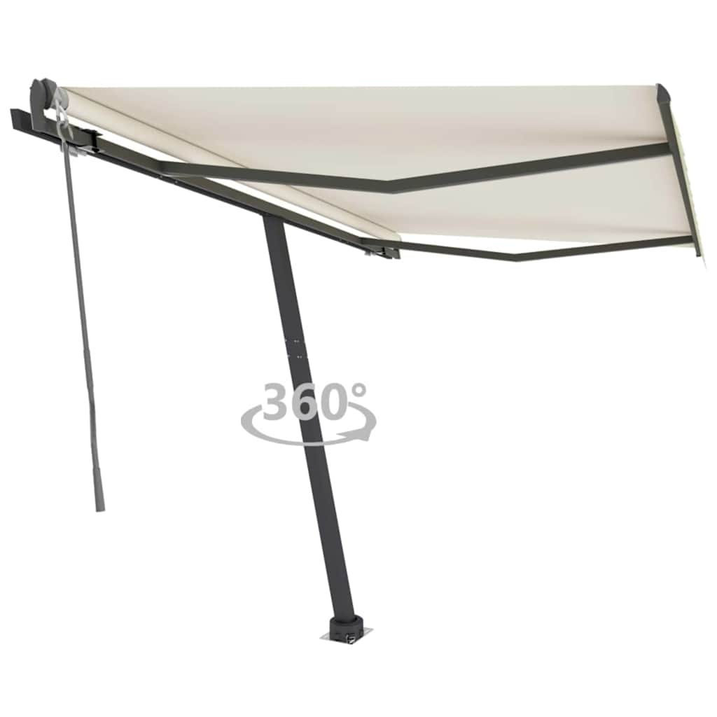 vidaXL Toldo automático independente 300x250 cm azul e branco