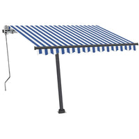 vidaXL Toldo retrátil manual independente 300x250 cm azul e branco