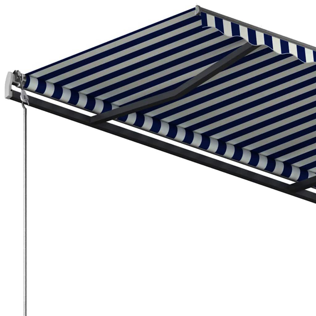 vidaXL Toldo retrátil manual independente 300x250 cm azul e branco