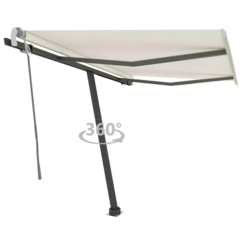 vidaXL Toldo retrátil manual independente 300x250 cm azul e branco