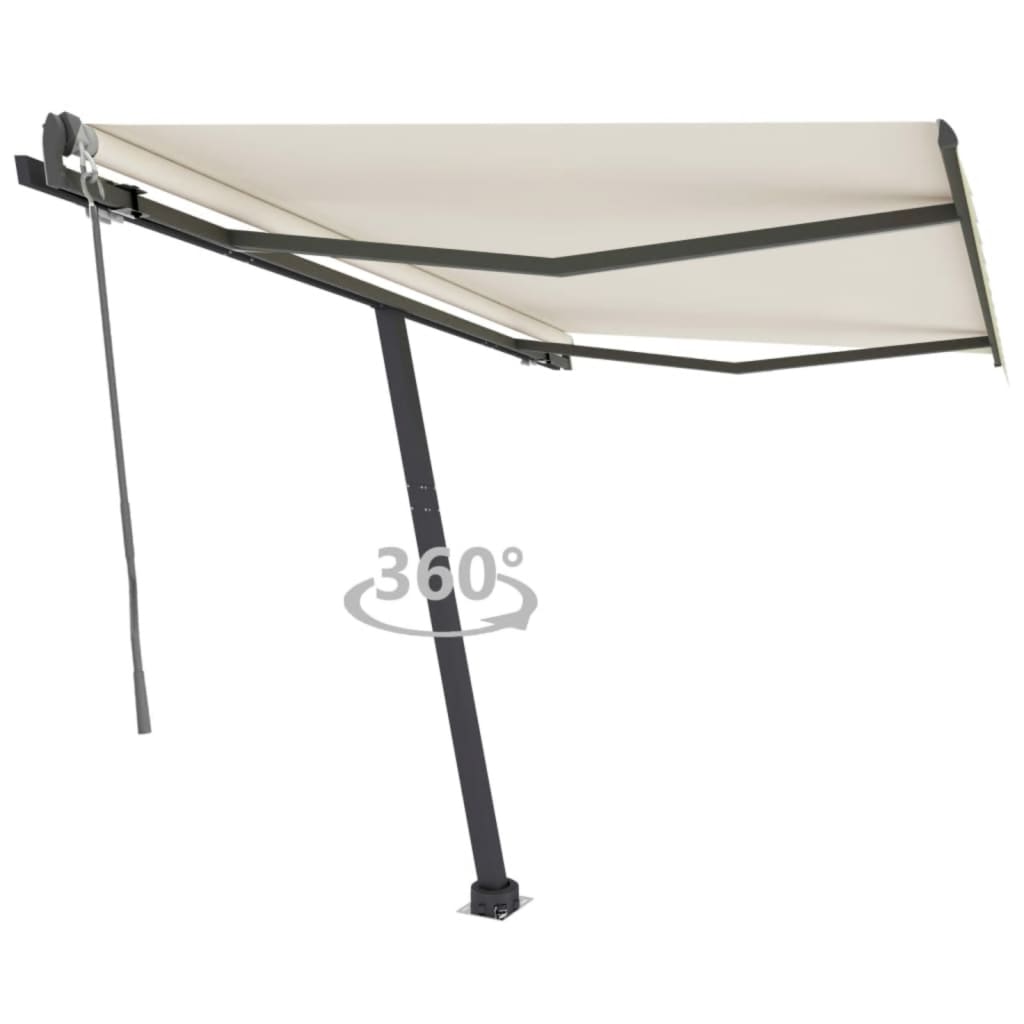 vidaXL Toldo automático independente 300x250 cm azul e branco