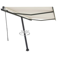 vidaXL Toldo automático independente 300x250 cm azul e branco