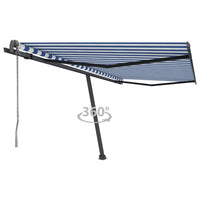 vidaXL Toldo automático independente 300x250 cm azul e branco