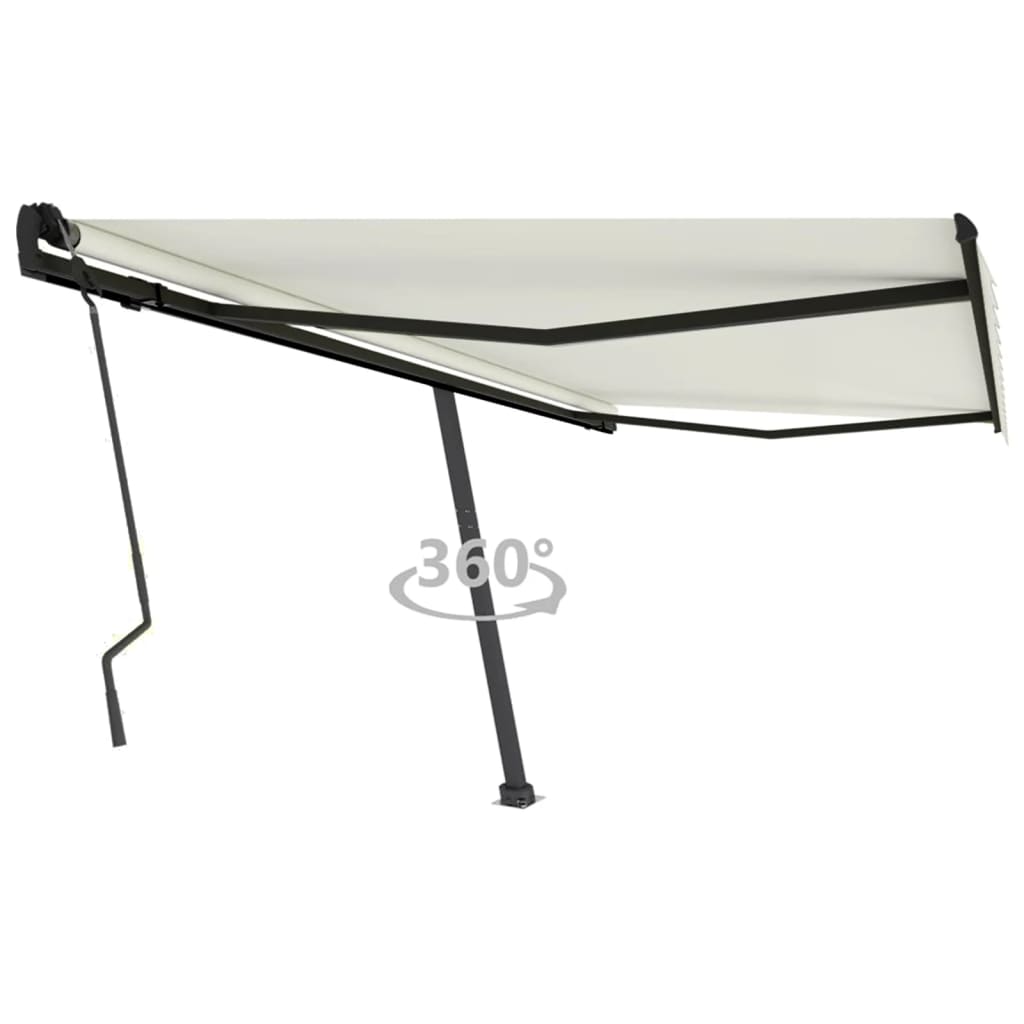 vidaXL Toldo retrátil manual independente 300x250 cm azul e branco