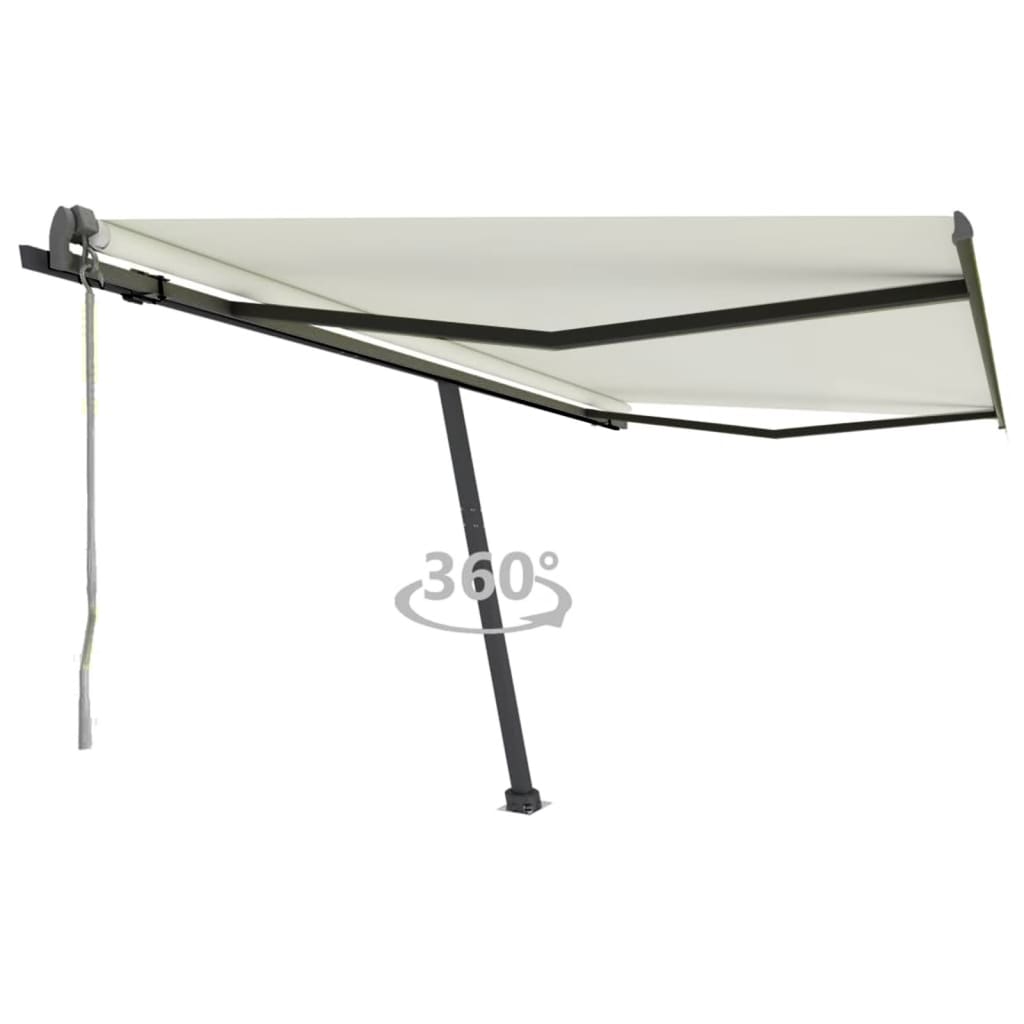 vidaXL Toldo automático independente 300x250 cm azul e branco
