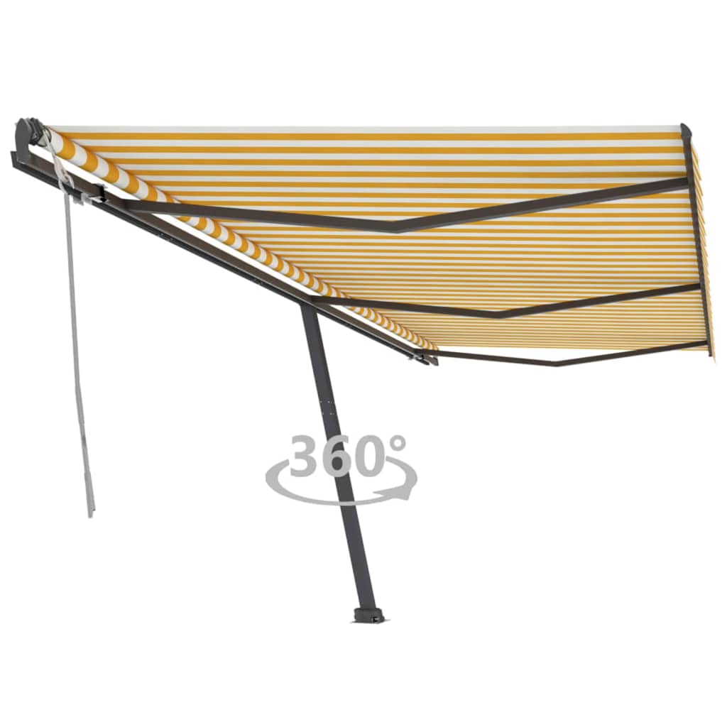 vidaXL Toldo retrátil manual independente 300x250 cm azul e branco