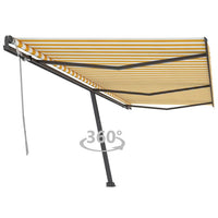 vidaXL Toldo retrátil manual independente 300x250 cm azul e branco