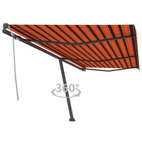 vidaXL Toldo retrátil manual independente 300x250 cm azul e branco