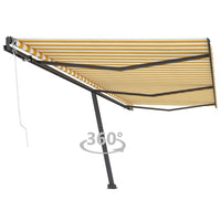 vidaXL Toldo automático independente 300x250 cm azul e branco