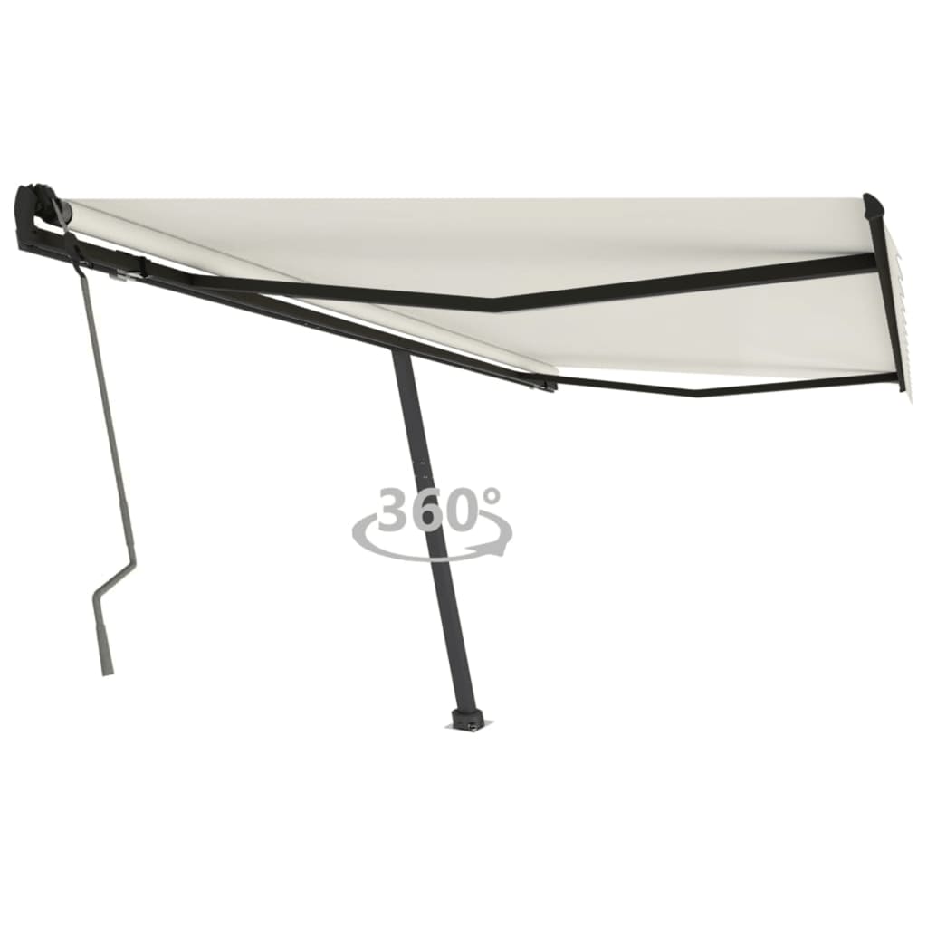 vidaXL Toldo retrátil manual independente 300x250 cm azul e branco