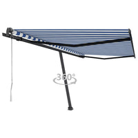 vidaXL Toldo automático independente 300x250 cm azul e branco