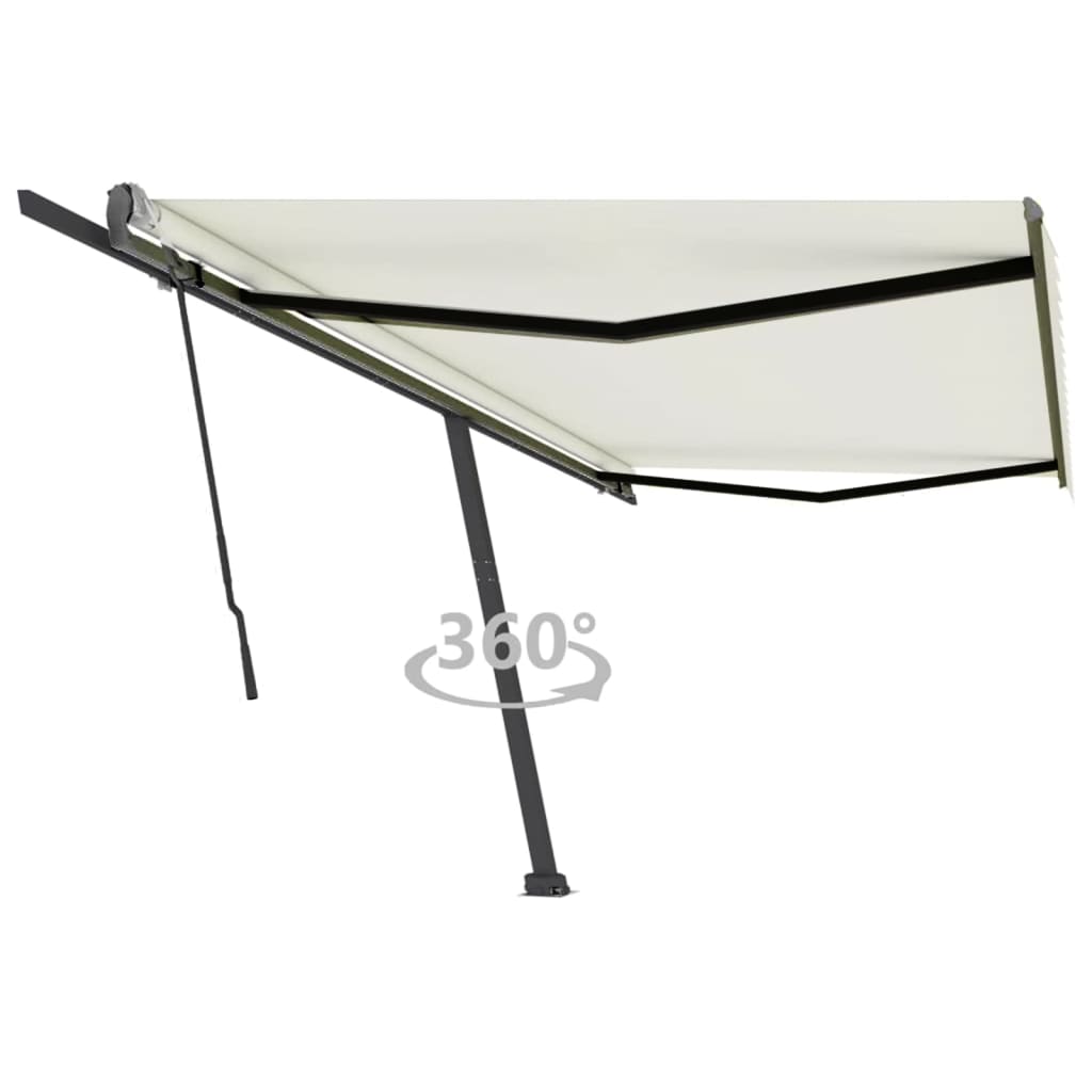 vidaXL Toldo retrátil manual independente 300x250 cm azul e branco