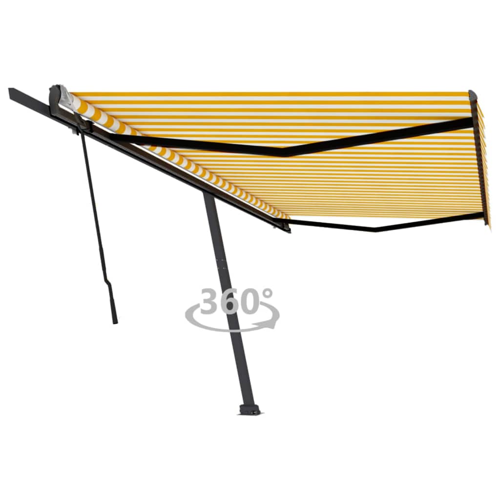 vidaXL Toldo retrátil manual independente 300x250 cm azul e branco
