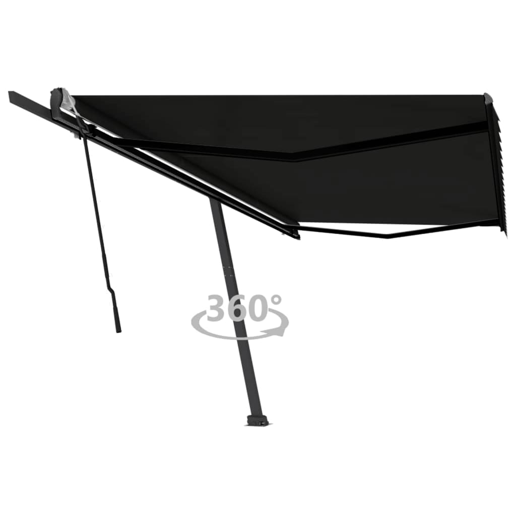 vidaXL Toldo retrátil manual independente 300x250 cm azul e branco