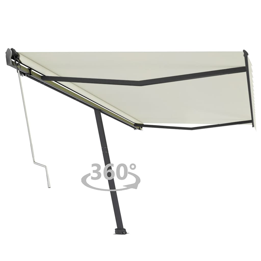 vidaXL Toldo automático independente 300x250 cm azul e branco