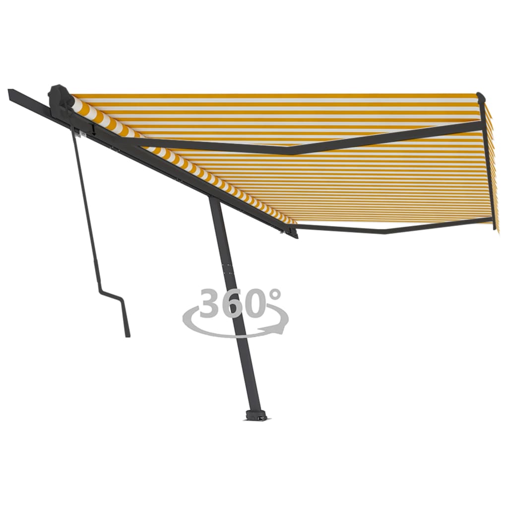 vidaXL Toldo automático independente 300x250 cm azul e branco
