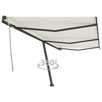 vidaXL Toldo retrátil manual independente 300x250 cm azul e branco