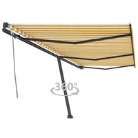 vidaXL Toldo retrátil manual independente 300x250 cm azul e branco