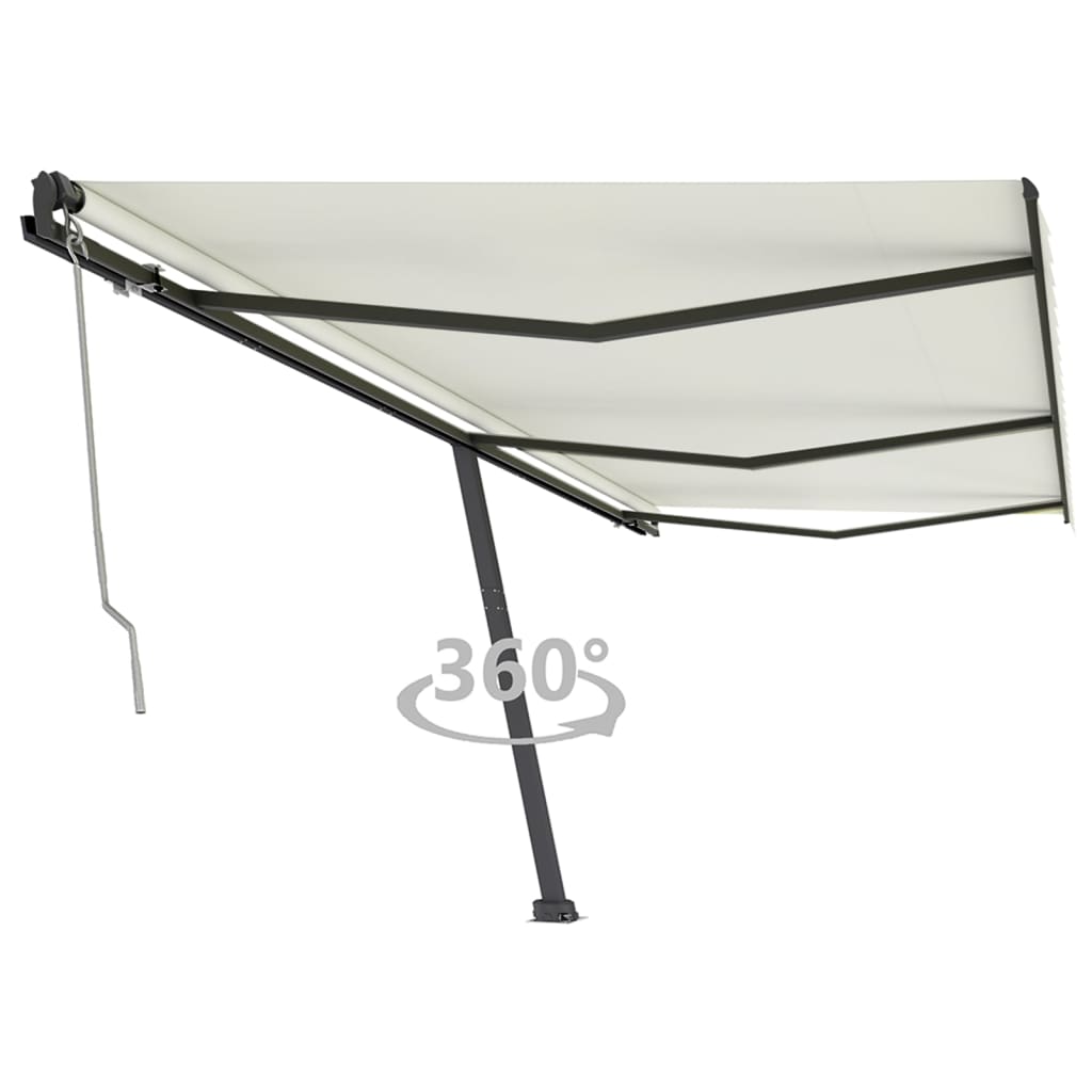 vidaXL Toldo automático independente 300x250 cm azul e branco