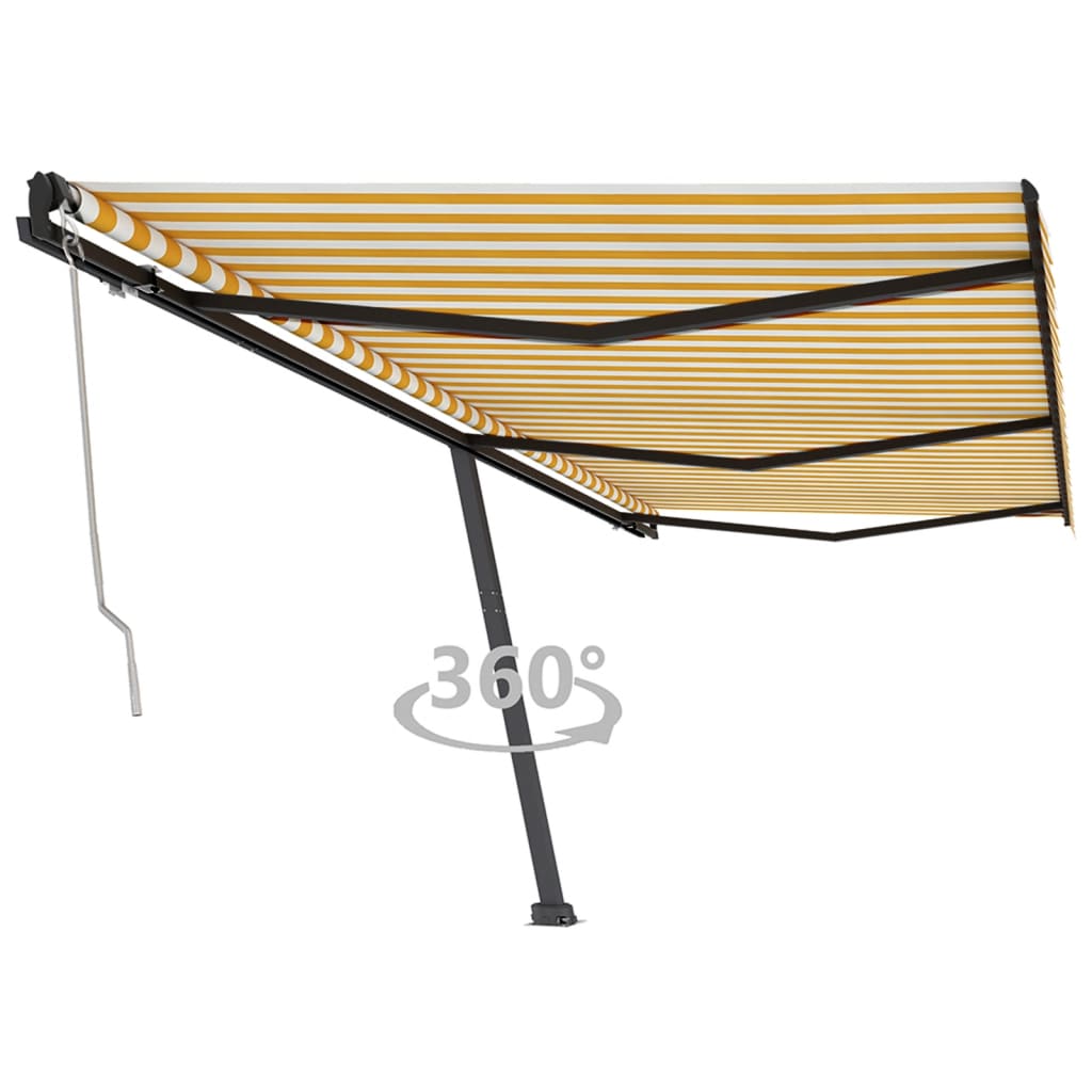vidaXL Toldo automático independente 300x250 cm azul e branco