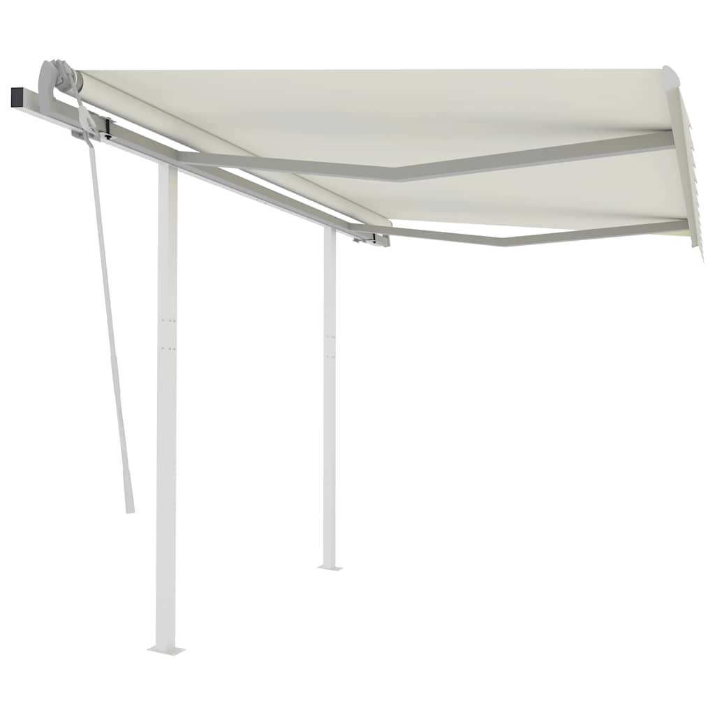 vidaXL Toldo retrátil manual com postes 3x2,5 m azul e branco